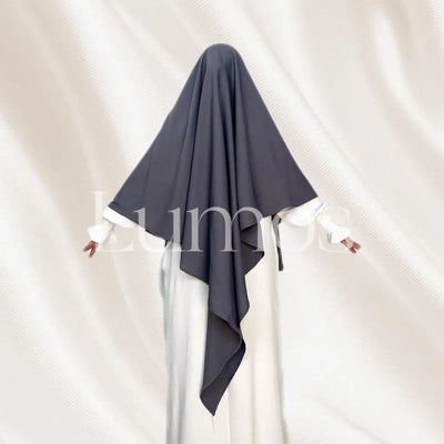 LM501 One Layer Nidha Khimar | Lightweight Travel-Friendly Modest Headscarf - LM501-LILAC DARK GREY-One size fits all LumosModesty