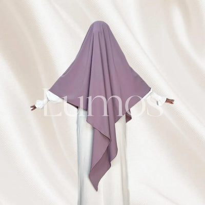 LM501 One Layer Nidha Khimar | Lightweight Travel-Friendly Modest Headscarf - LM501-LILAC DARK GREY-One size fits all LumosModesty