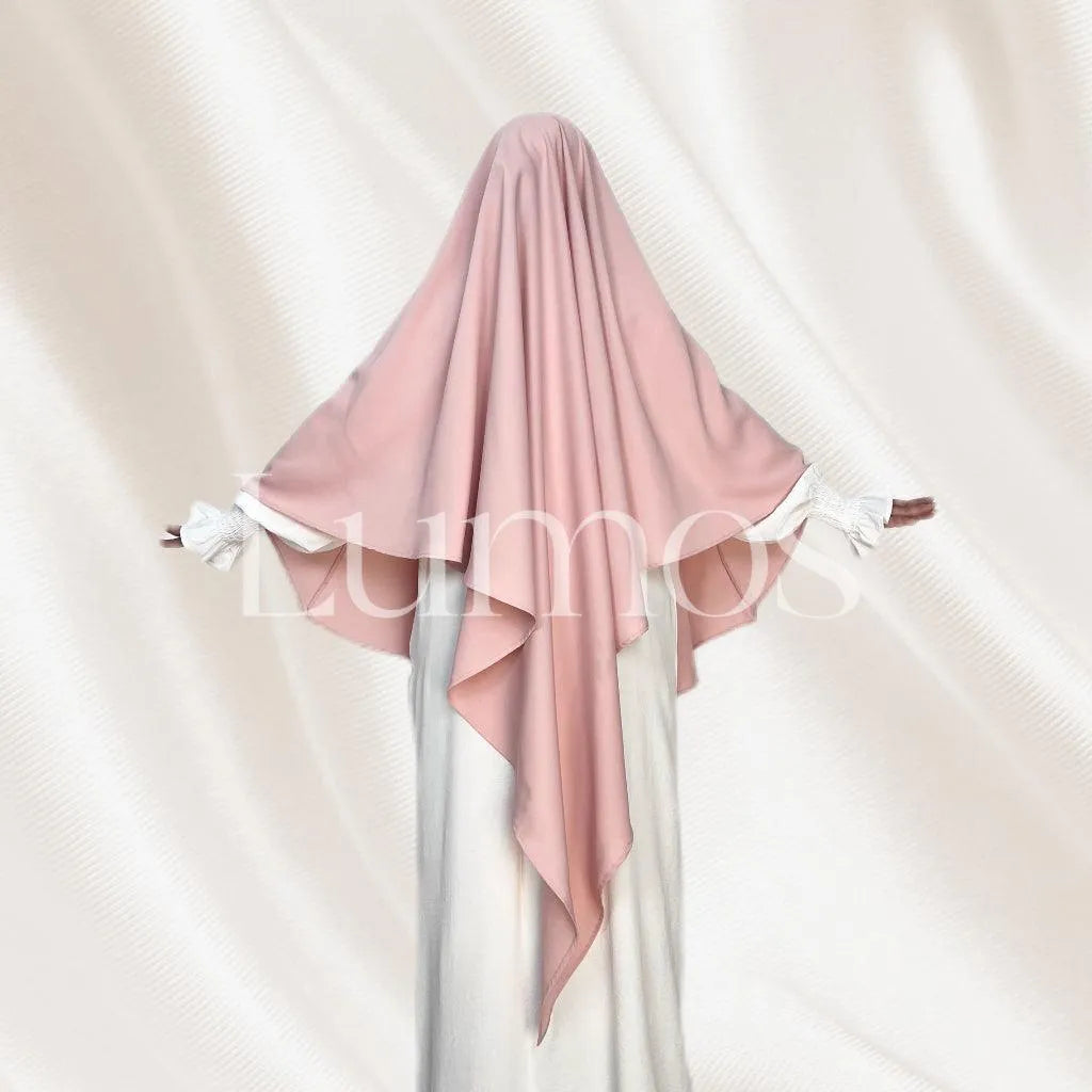 LM501 One Layer Nidha Khimar | Lightweight Travel-Friendly Modest Headscarf - LM501-LILAC DARK GREY-One size fits all LumosModesty