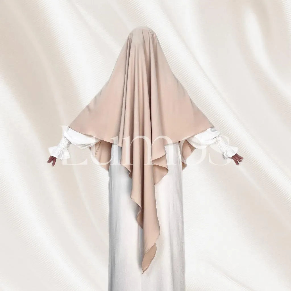 LM501 One Layer Nidha Khimar | Lightweight Travel-Friendly Modest Headscarf - LM501-LILAC DARK GREY-One size fits all LumosModesty