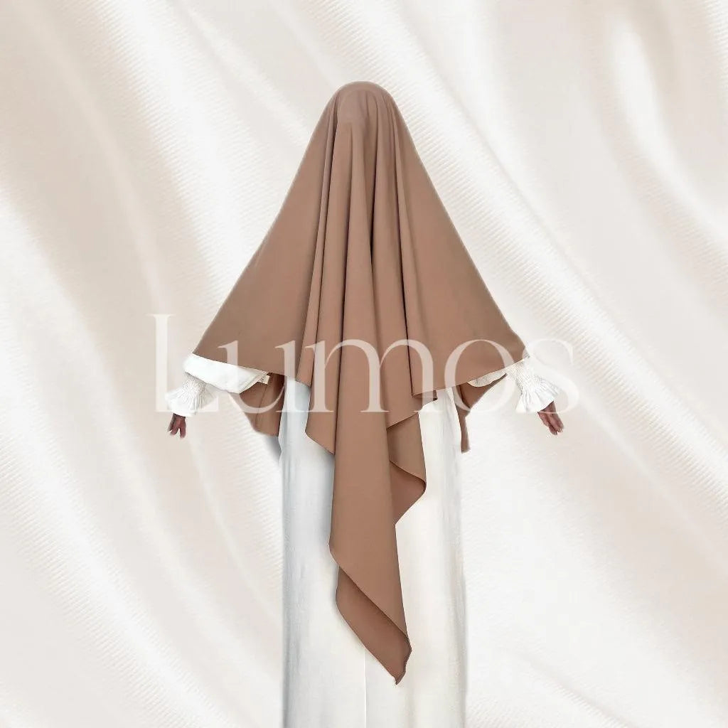 LM501 One Layer Nidha Khimar | Lightweight Travel-Friendly Modest Headscarf - LM501-LILAC DARK GREY-One size fits all LumosModesty