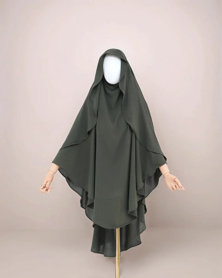 LM505 Crepe Jazz Ironless Khimar | One Layer Maxi Scarf Modest