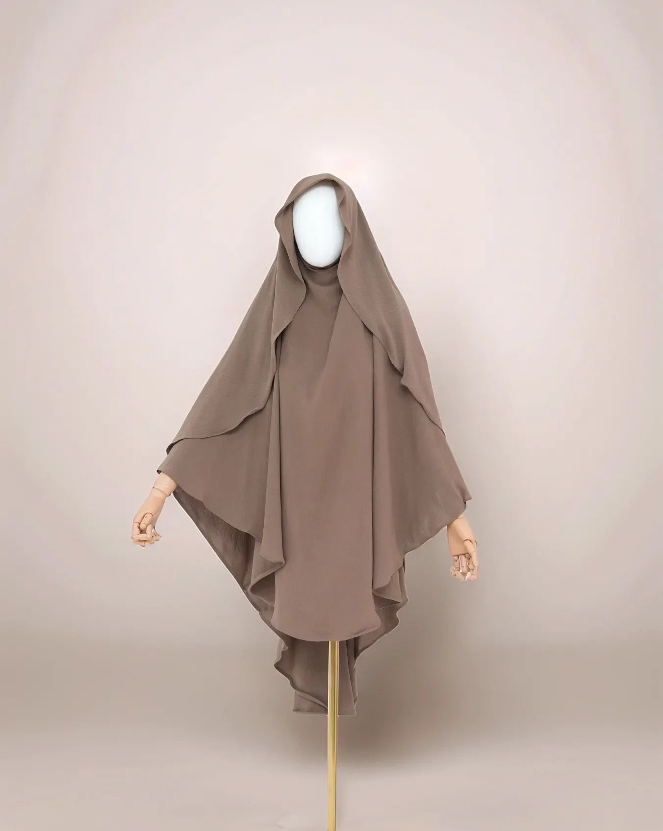 LM505 Cape Khimar One Layer Maxi Scarf Crepe Jazz Ironless Modest - LM505-Black LumosModesty