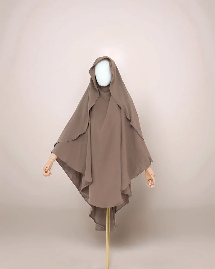 LM505 Crepe Jazz Ironless Khimar | One Layer Maxi Scarf Modest