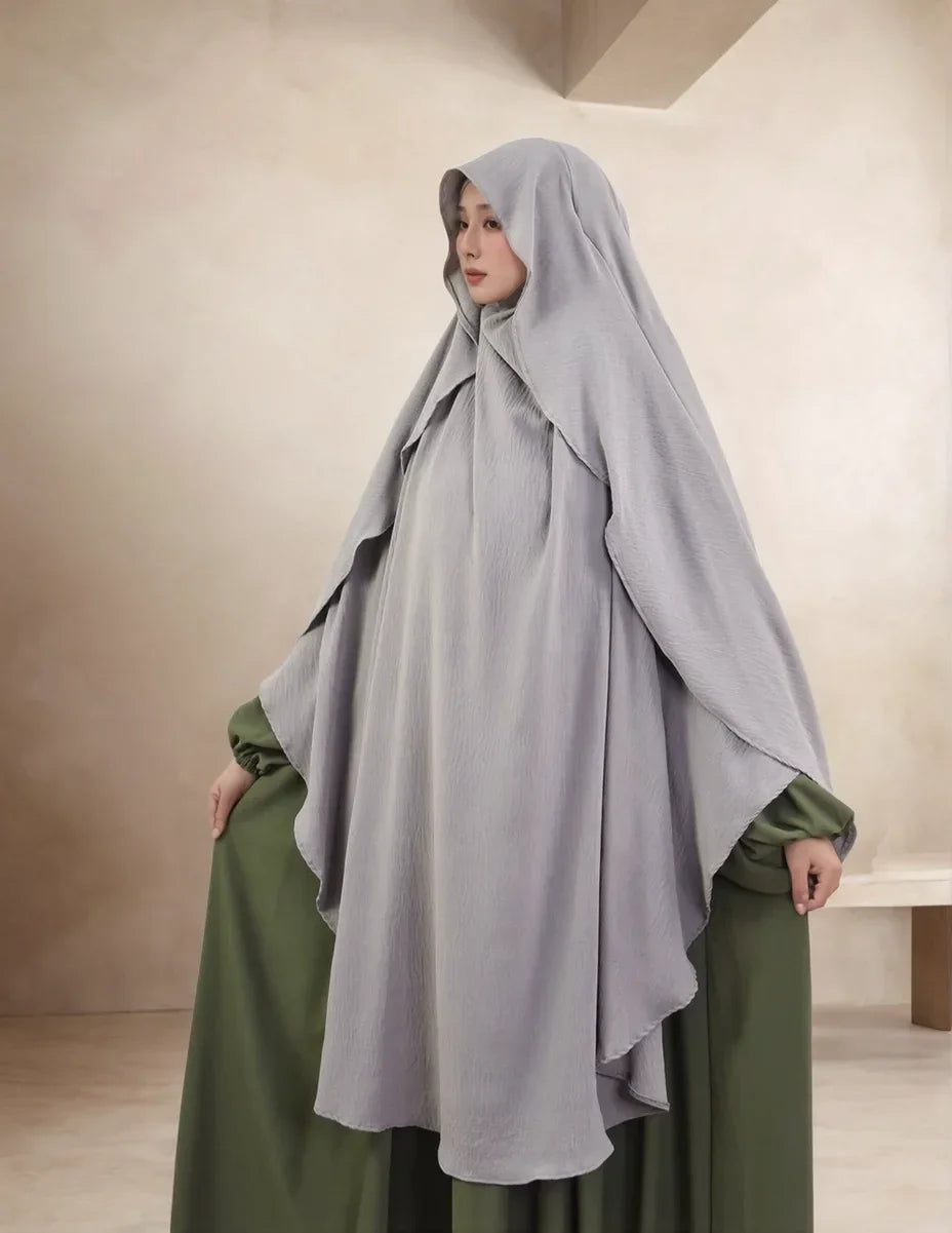 LM505 Cape Khimar One Layer Maxi Scarf Crepe Jazz Ironless Modest - LM505-Black LumosModesty
