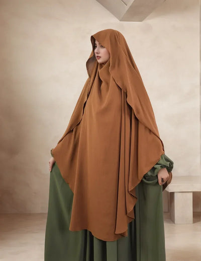 LM505 Cape Khimar One Layer Maxi Scarf Crepe Jazz Ironless Modest - LM505-Black LumosModesty