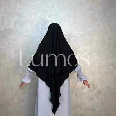 LM508 Two Layers Crepe Khimar | Lightweight Modest Islamic Headscarf for Women - LumosModesty