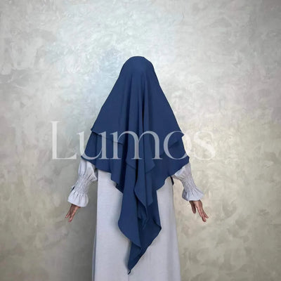 LM508 Two Layers Crepe Khimar | Lightweight Modest Islamic Headscarf for Women - LumosModesty