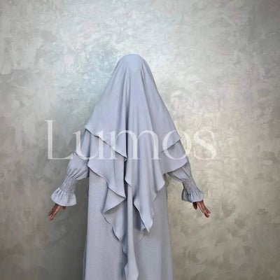 LM508 Two Layers Crepe Khimar | Lightweight Modest Islamic Headscarf for Women - LumosModesty