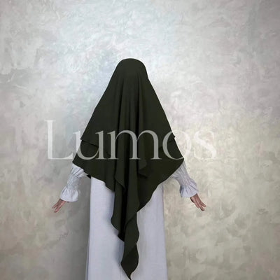 LM508 Two Layers Crepe Khimar | Lightweight Modest Islamic Headscarf for Women - LumosModesty