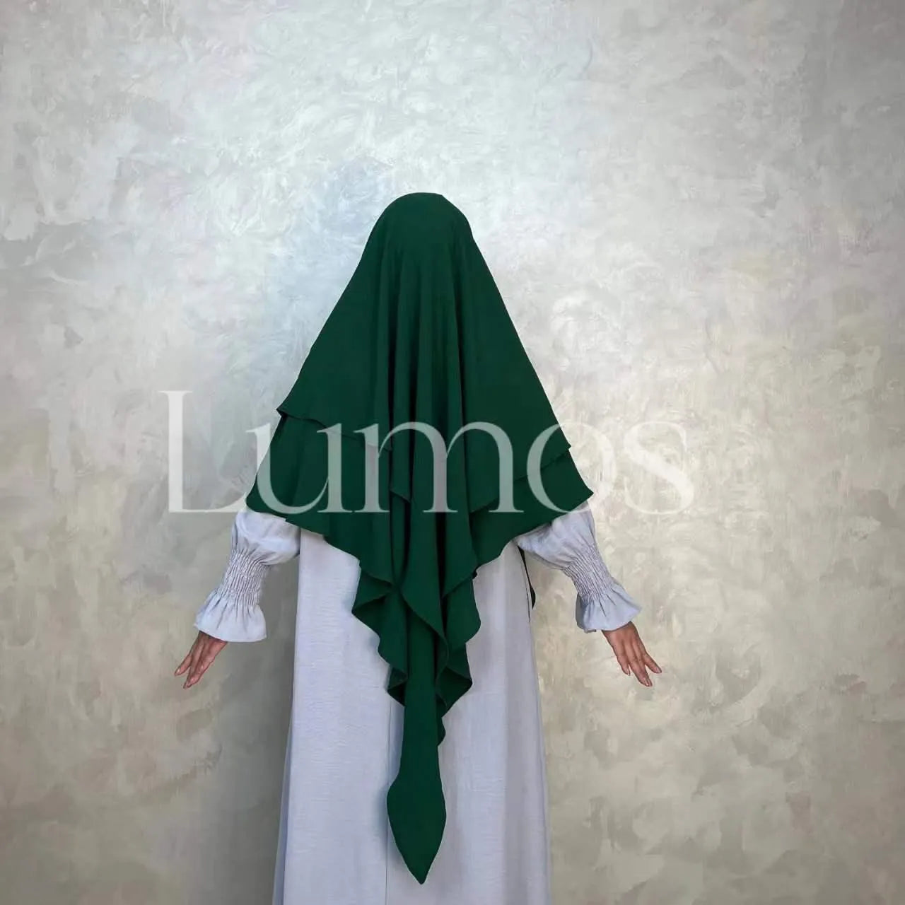 LM508 Two Layers Crepe Khimar | Lightweight Modest Islamic Headscarf for Women - LumosModesty