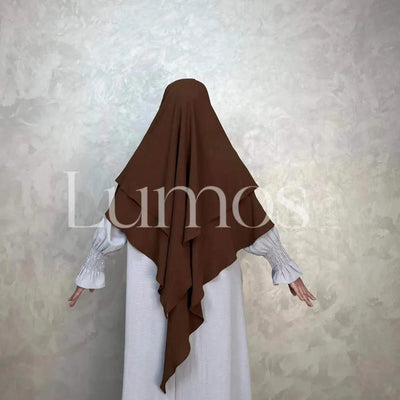 LM508 Two Layers Crepe Khimar | Lightweight Modest Islamic Headscarf for Women - LumosModesty