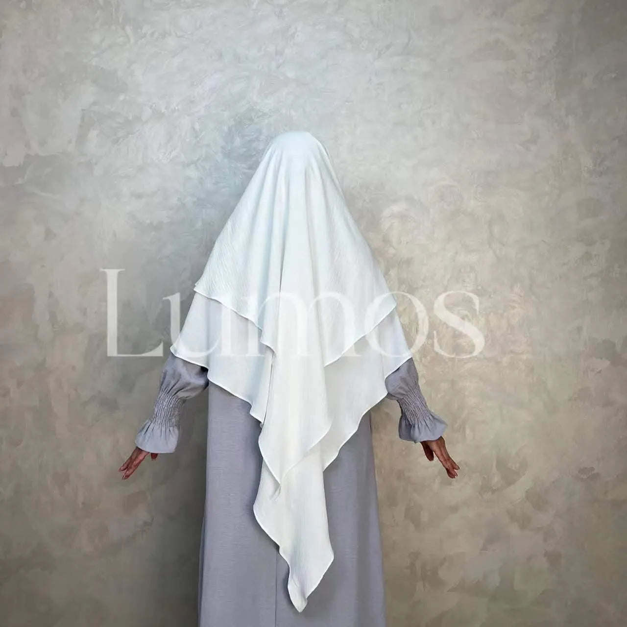 LM508 Two Layers Crepe Khimar | Lightweight Modest Islamic Headscarf for Women - LumosModesty