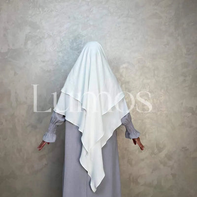 LM508 Two Layers Crepe Khimar | Lightweight Modest Islamic Headscarf for Women - LumosModesty