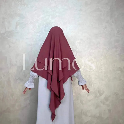 LM508 Two Layers Crepe Khimar | Lightweight Modest Islamic Headscarf for Women - LumosModesty