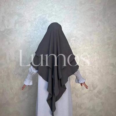 LM508 Two Layers Crepe Khimar | Lightweight Modest Islamic Headscarf for Women - LumosModesty