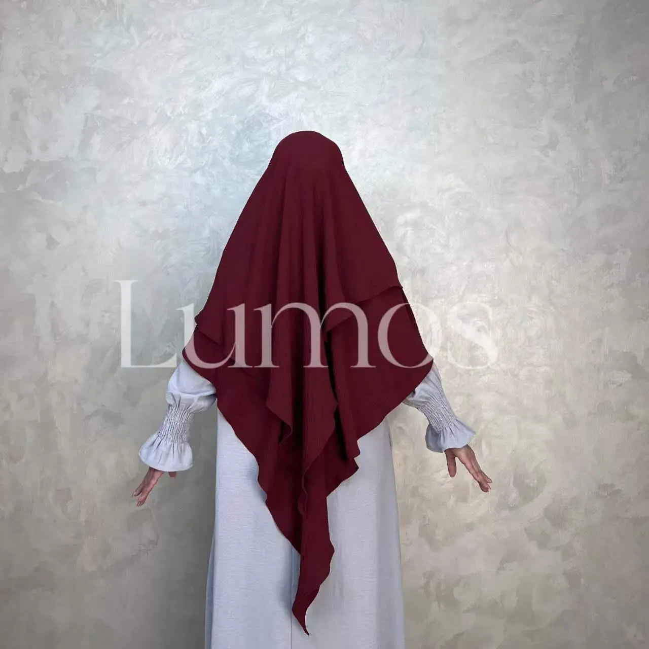 LM508 Two Layers Crepe Khimar | Lightweight Modest Islamic Headscarf for Women - LumosModesty