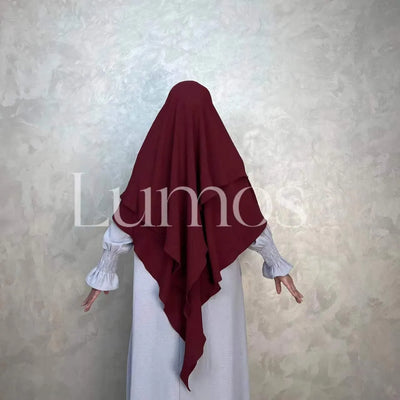 LM508 Two Layers Crepe Khimar | Lightweight Modest Islamic Headscarf for Women - LumosModesty