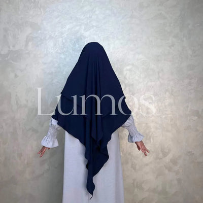 LM508 Two Layers Crepe Khimar | Lightweight Modest Islamic Headscarf for Women - LumosModesty