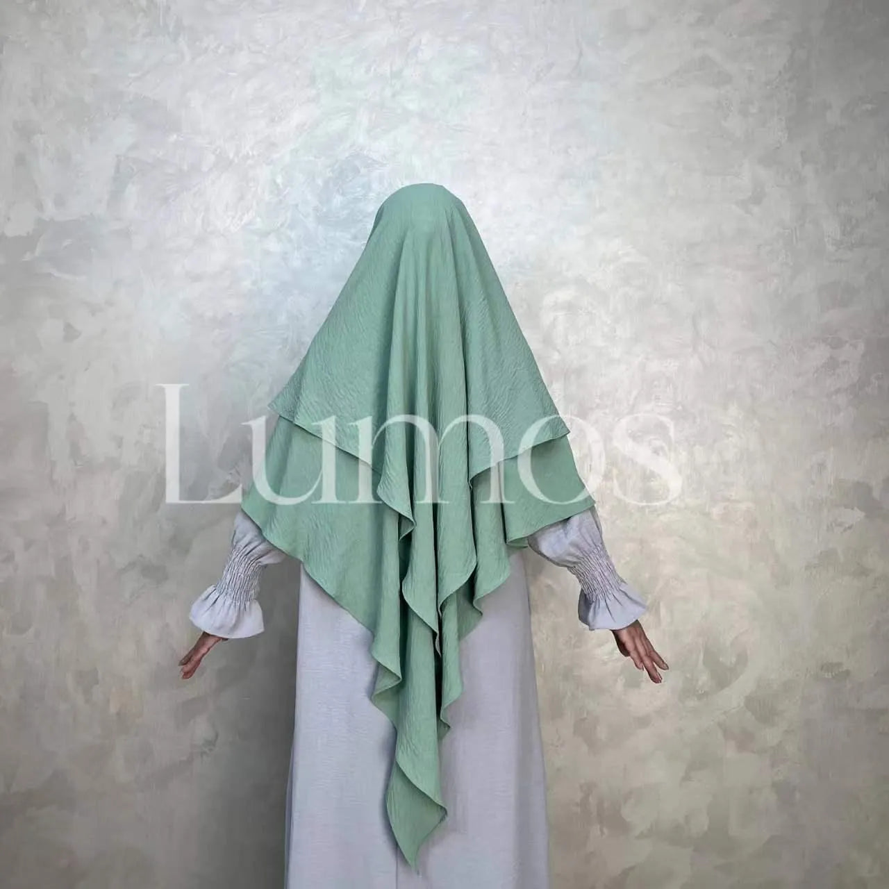LM508 Two Layers Crepe Khimar | Lightweight Modest Islamic Headscarf for Women - LumosModesty