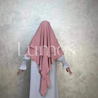 LM508 Two Layers Crepe Khimar | Lightweight Modest Islamic Headscarf for Women - LumosModesty