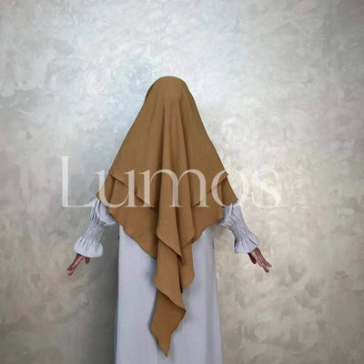 LM508 Two Layers Crepe Khimar | Lightweight Modest Islamic Headscarf for Women - LumosModesty
