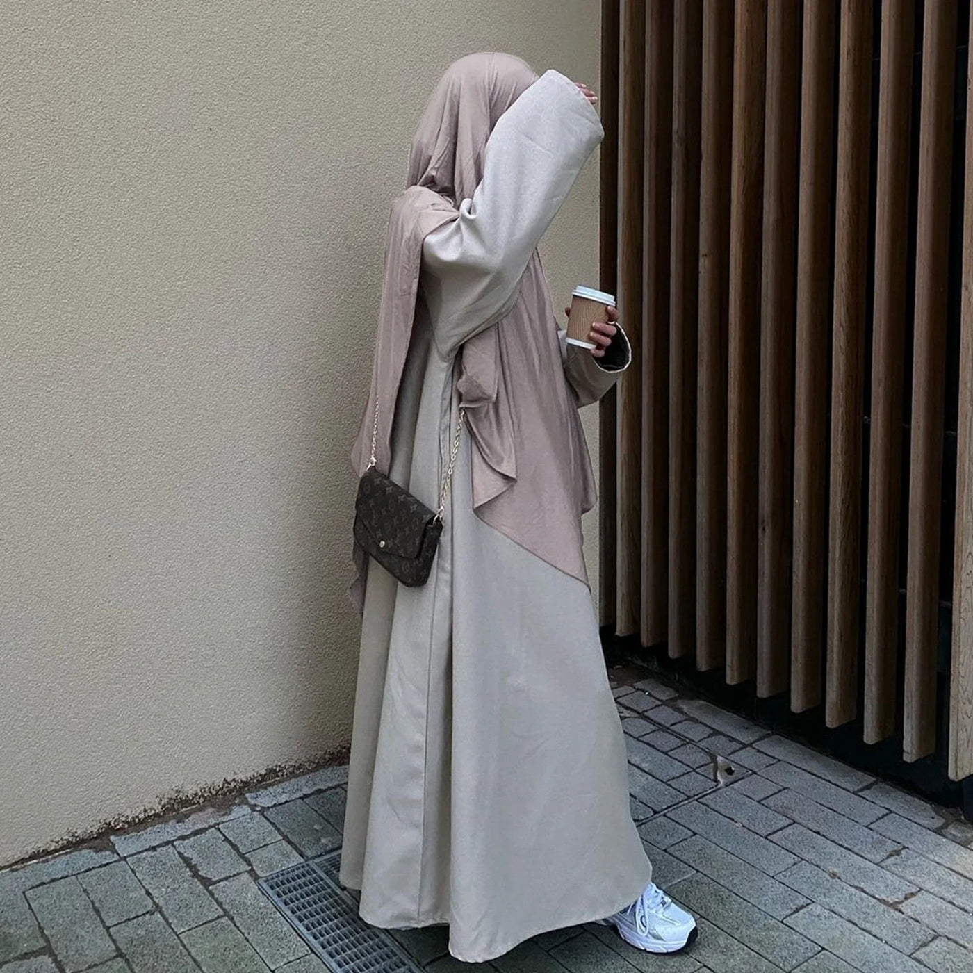LM517 Jersey Long Khimar | One Layer Maxi Headscarves | Tudong Prayer Shawl for Muslim Women - LM517-Dark Brown-FREE SIZE LumosModesty