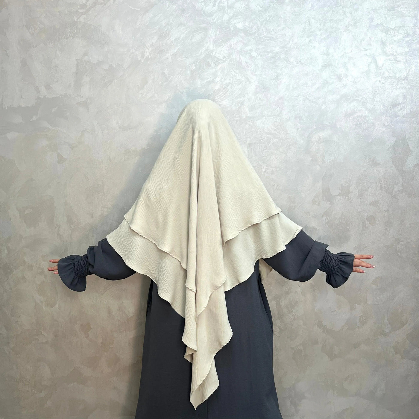 LM508 Two Layers Crepe Khimar | Lightweight Modest Islamic Headscarf for Women - LumosModesty